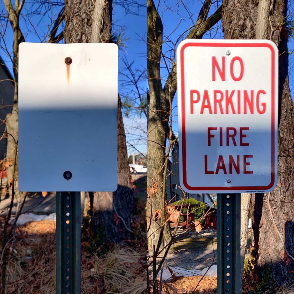 no parking fire lane sign replacement